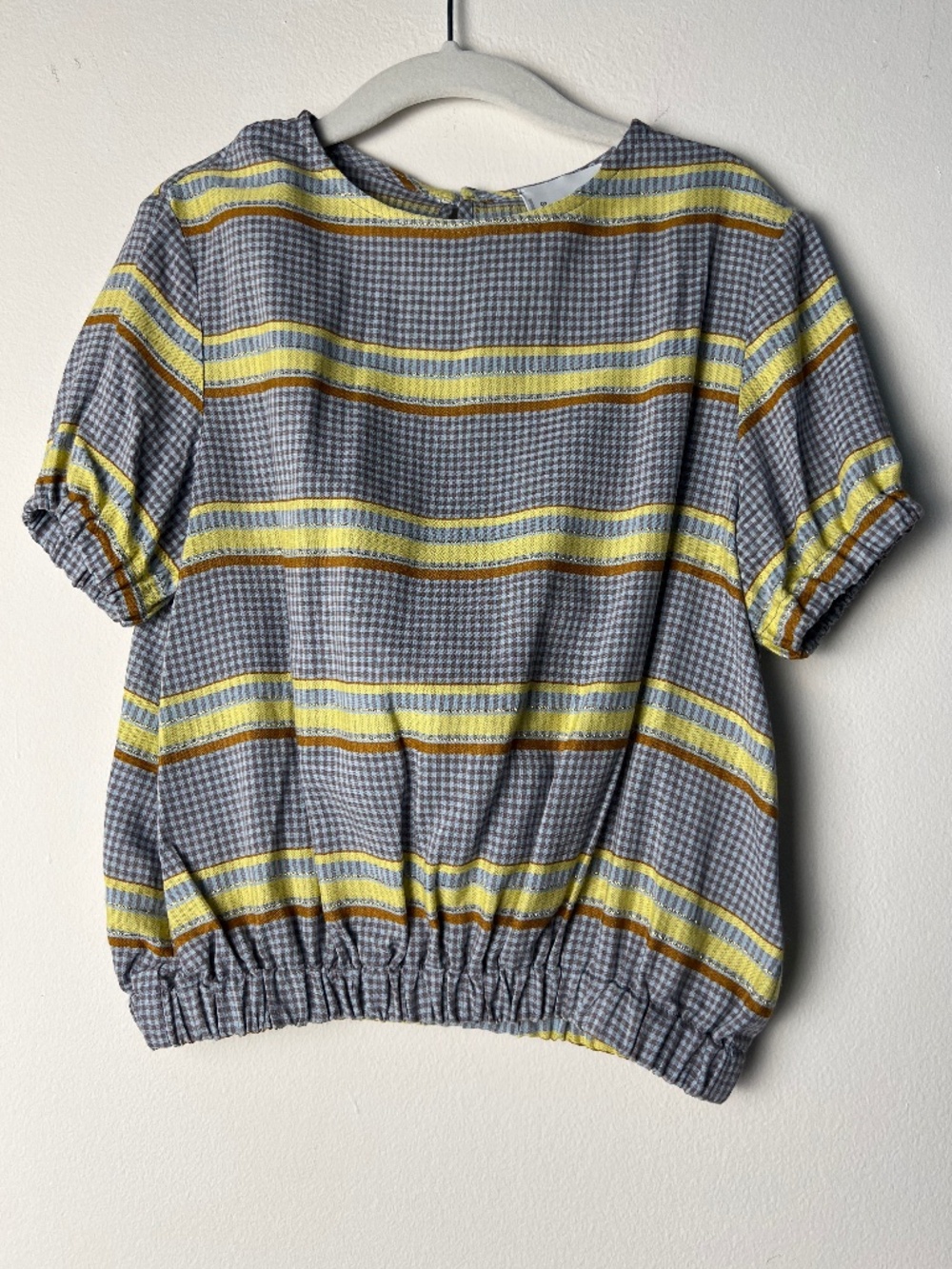 Le Petit Coco Striped Sky blue Striped Girl's Top size 6 Italy